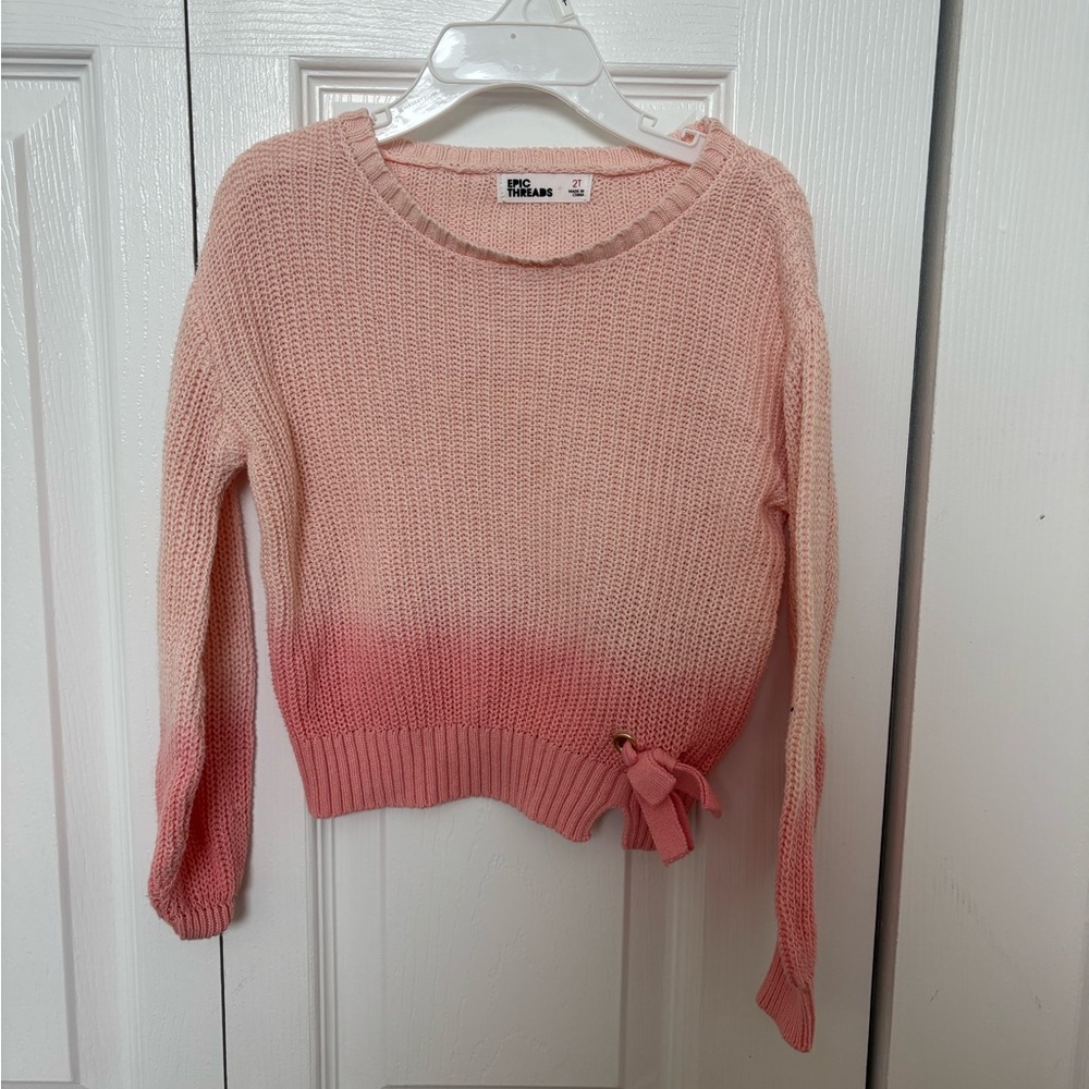 Epic Threads Pink Gradient Sweater with Bow